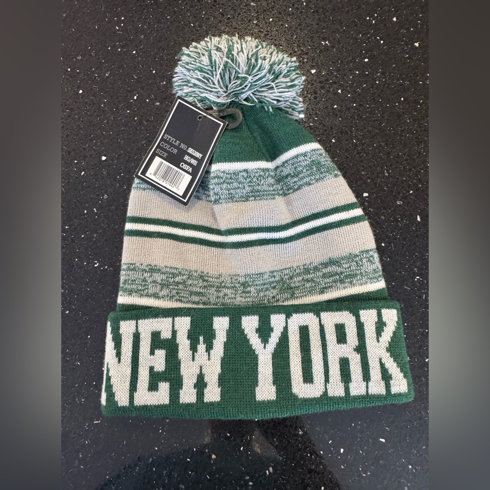 NWT - New York Jets Green and Gray New York Knit Beanie